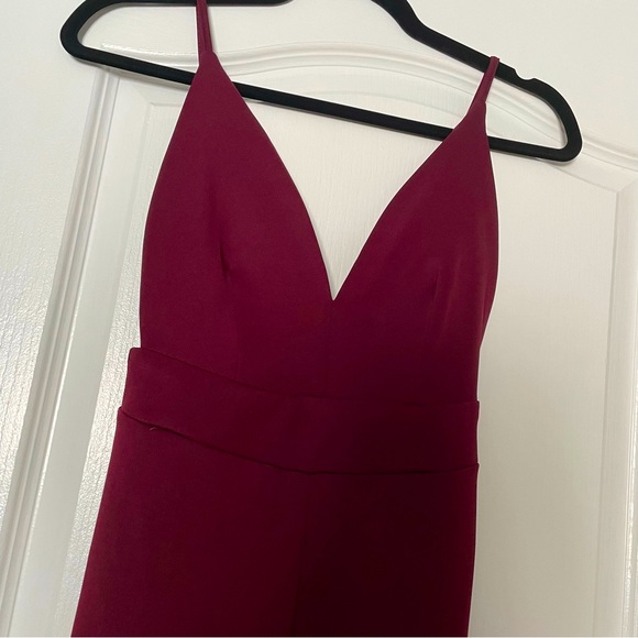 ReVamped Burgundy/Wine Straight Leg Jumpsuit - Picture 3 of 5